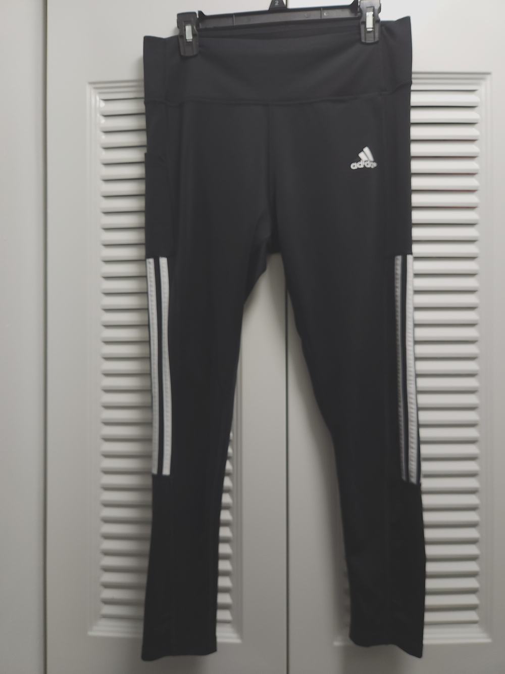 Adidas Black High-Waist Leggings L AEROREADY Primegreen Side Stripe Athletic